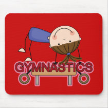 GYMNASTICS - Brunette Girl Balance Beam t-shirts Mousepads