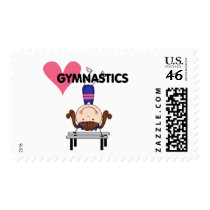 GYMNASTICS - Brunette Girl Handstands Postage Stamp