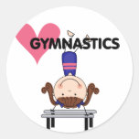 GYMNASTICS - Brunette Girl Handstands Round Sticker