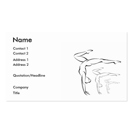 Gymnastics Business Card Templates (front side)