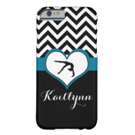 Gymnastics Chevron Heart with Monogram in Black Barely There iPhone 6 Case