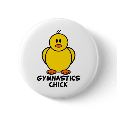 Gymnastics Chick Pinback button
