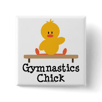 Gymnastics Chick Button