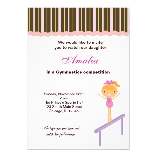 Gymnastics Competition Personalized Announcement