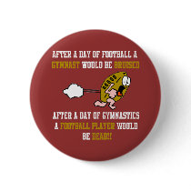 Gymnastics Football Pinback Button