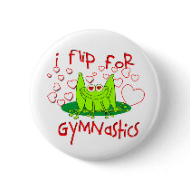Gymnastics frog pinback button
