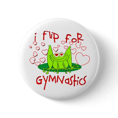 Gymnastics frog pinback button