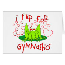 Gymnastics frog greeting card