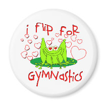 Gymnastics frog refrigerator magnet