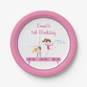 Gymnastics Girl Paper Plates 7 Inch Paper Plate