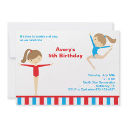 Gymnastics Girls Birthday Party Invitation invitation