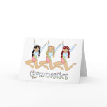 gymnastics girls greeting card