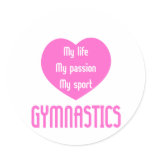 Gymnastics Life Passion Sport Round Sticker