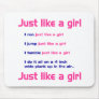 Gymnastics Like a Girl Mouse Pad