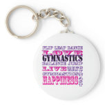 Gymnastics Live, Love, Happiness Apparel for Girls keychains
