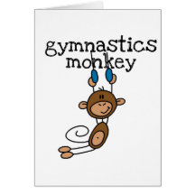 Gymnastics Monkey Tshirts and Gifts Greeting Cards