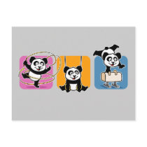 Gymnastics Pandas postcards by cuteunion Gymnastics Pandas postcards