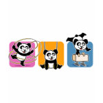 Here's a cute design for gymnastic enthusiasts. This cute pand is on the rings, doing a rhytmic gymnstics routine with his strings, and performing on the pommel horse. Great gifts here for anyone who does and likes to watch gymnastics.
