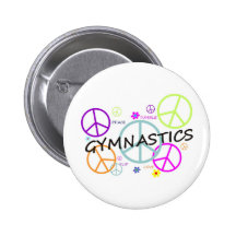 Gymnastics Peace Signs Button