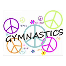 Gymnastics Peace Signs Postcard