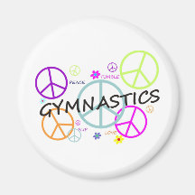 Gymnastics Peace Signs Refrigerator Magnet