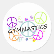 Gymnastics Peace Signs Round Stickers