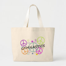 Gymnastics Peace Signs Tote Bags