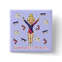 Gymnastics Princess Pinback Button
