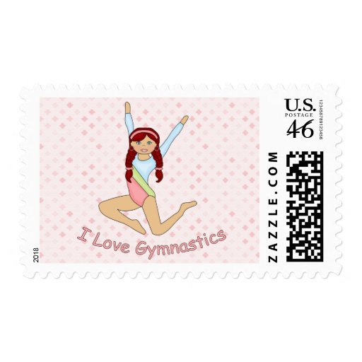Gymnastics Redhead Stamp