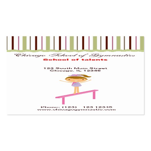 Gymnastics School Business Card