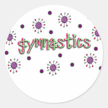 Gymnastics solar dots round stickers