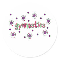 Gymnastics solar dots round stickers