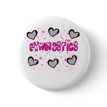Gymnastics splatter hearts buttons by KidSports Gymnastics splatter hearts buttons