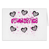 Gymnastics splatter hearts cards by KidSports Gymnastics splatter hearts cards
