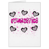 Gymnastics splatter hearts cards