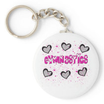Gymnastics splatter hearts key chains