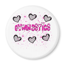 Gymnastics splatter hearts magnets by KidSports Gymnastics splatter hearts magnets