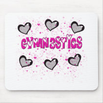 Gymnastics splatter hearts mouse pads