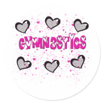 Gymnastics splatter hearts stickers by KidSports Gymnastics splatter hearts stickers