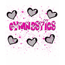 Gymnastics splatter hearts t-shirts