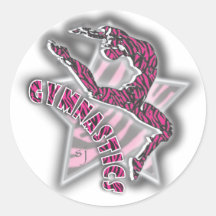 Gymnastics Tiger Star Sticker Pink