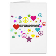 Gymnastics with Mixed Graphics Greeting Cards
