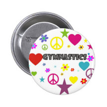 Gymnastics with Mixed Graphics Pinback Button