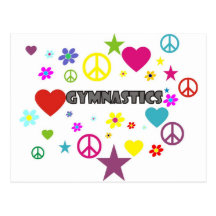 Gymnastics with Mixed Graphics Postcard