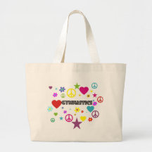 Gymnastics with Mixed Graphics Tote Bags