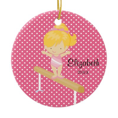 Gymnist girl Gymnastics Christmas Ornament