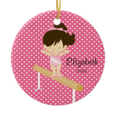 Gymnist girl Gymnastics Christmas Ornament