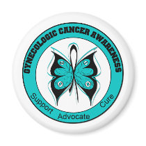 Gynecologic Cancer Awareness Butterfly Circle magnets
