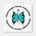 Gynecologic Cancer Awareness Butterfly Ribbon magnets