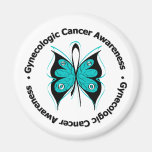 Gynecologic Cancer Awareness Butterfly Ribbon magnets